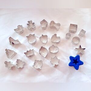 Assorted Mini Metal Cookie Cutters Set of 22 Shapes!